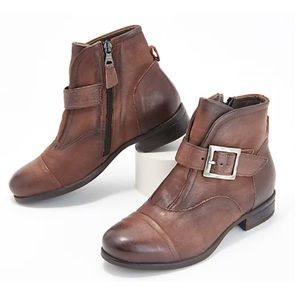Miz Mooz Leather Buckled Ankle Boots Siggy size wide 42 (10.5-11 US)